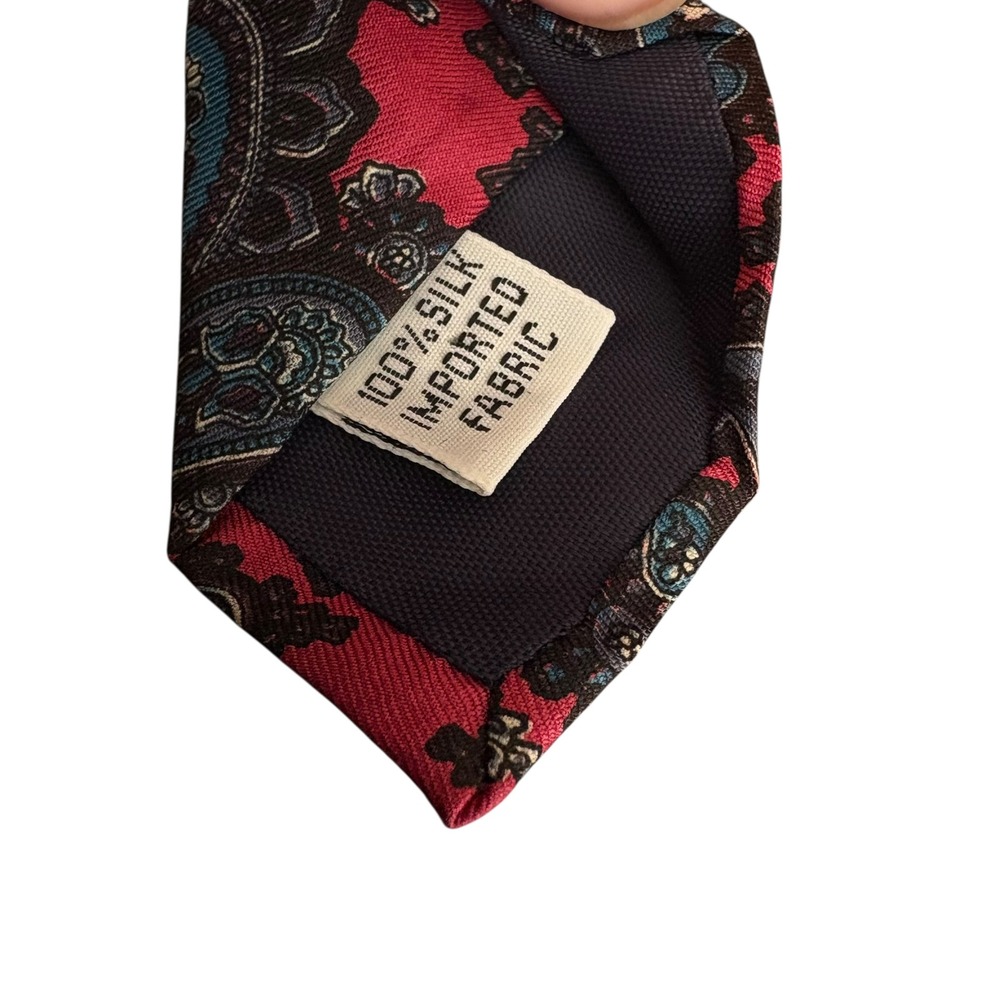 GANT 100% Silk Paisley Tie Pink Blue Black Floral Pattern Made in USA‎ 58x3.25" - Picture 6 of 8